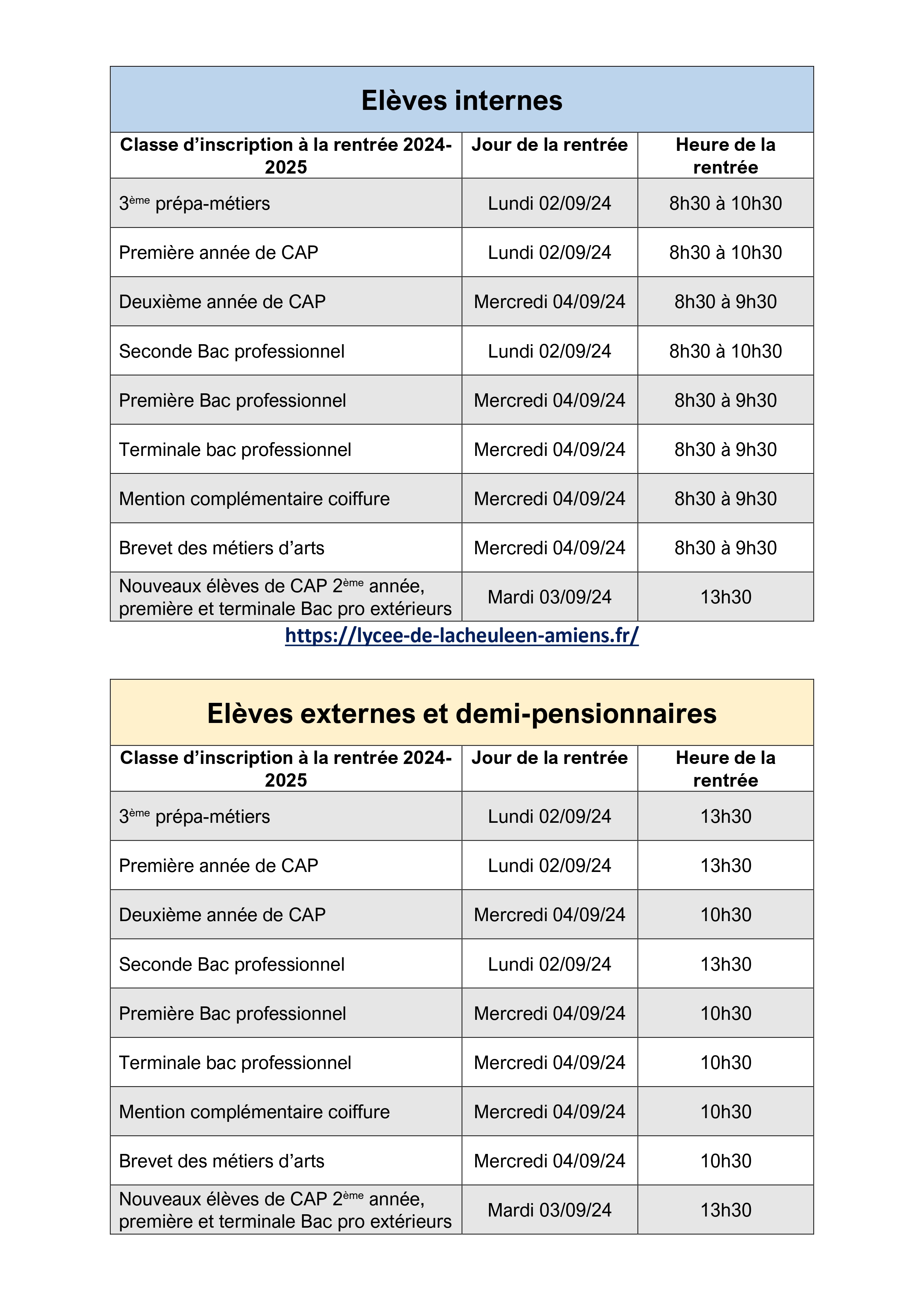 19.calendrier rentrée 24 25