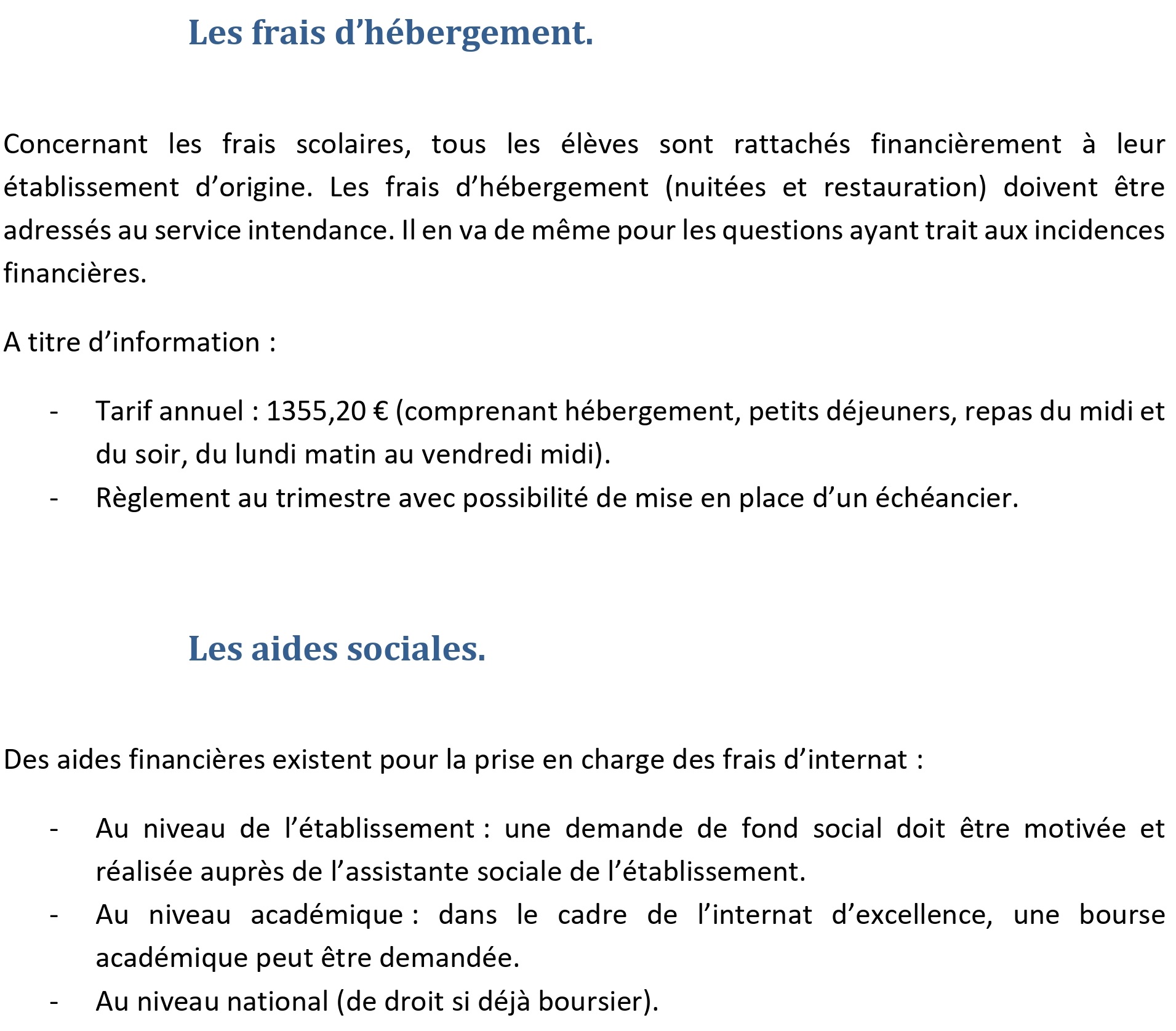 livret daccueil internat site 2 informations pratiques page 0003