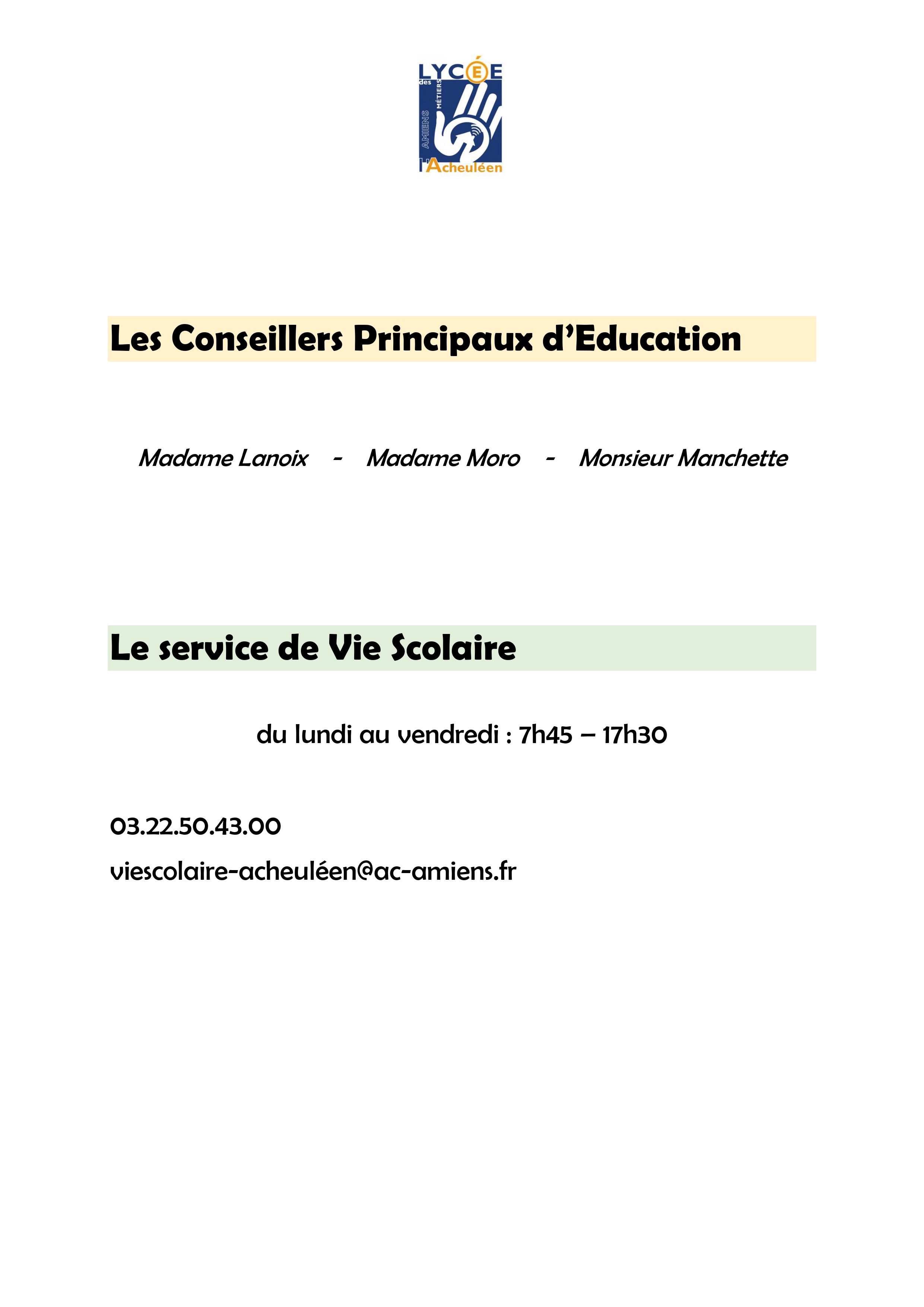 contact Service de Vie Scolaire page 0001